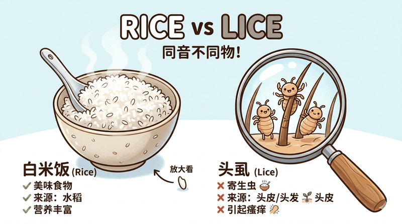 r/l不分 rice vs lice