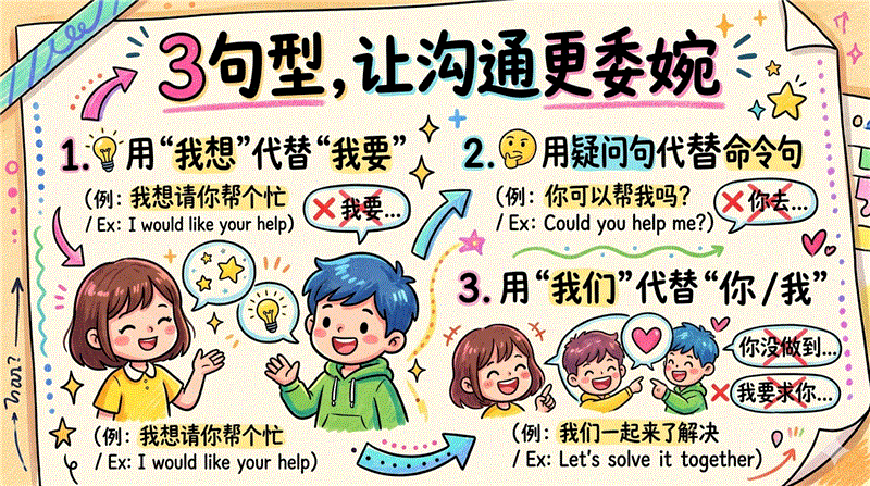 让沟通更委婉的三个句型