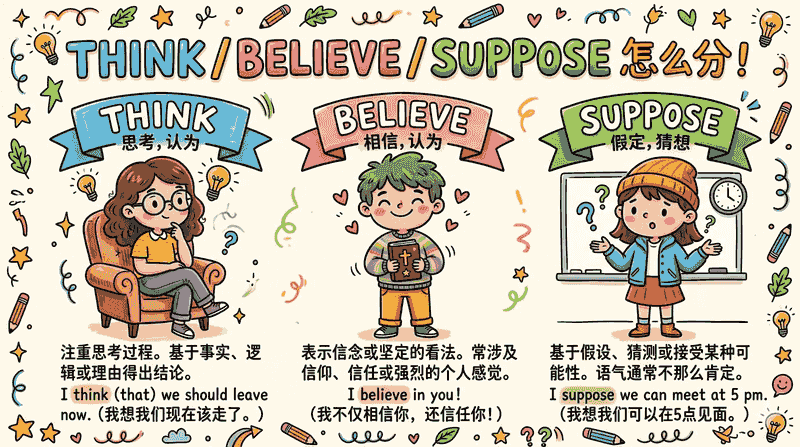 think believe suppose assume