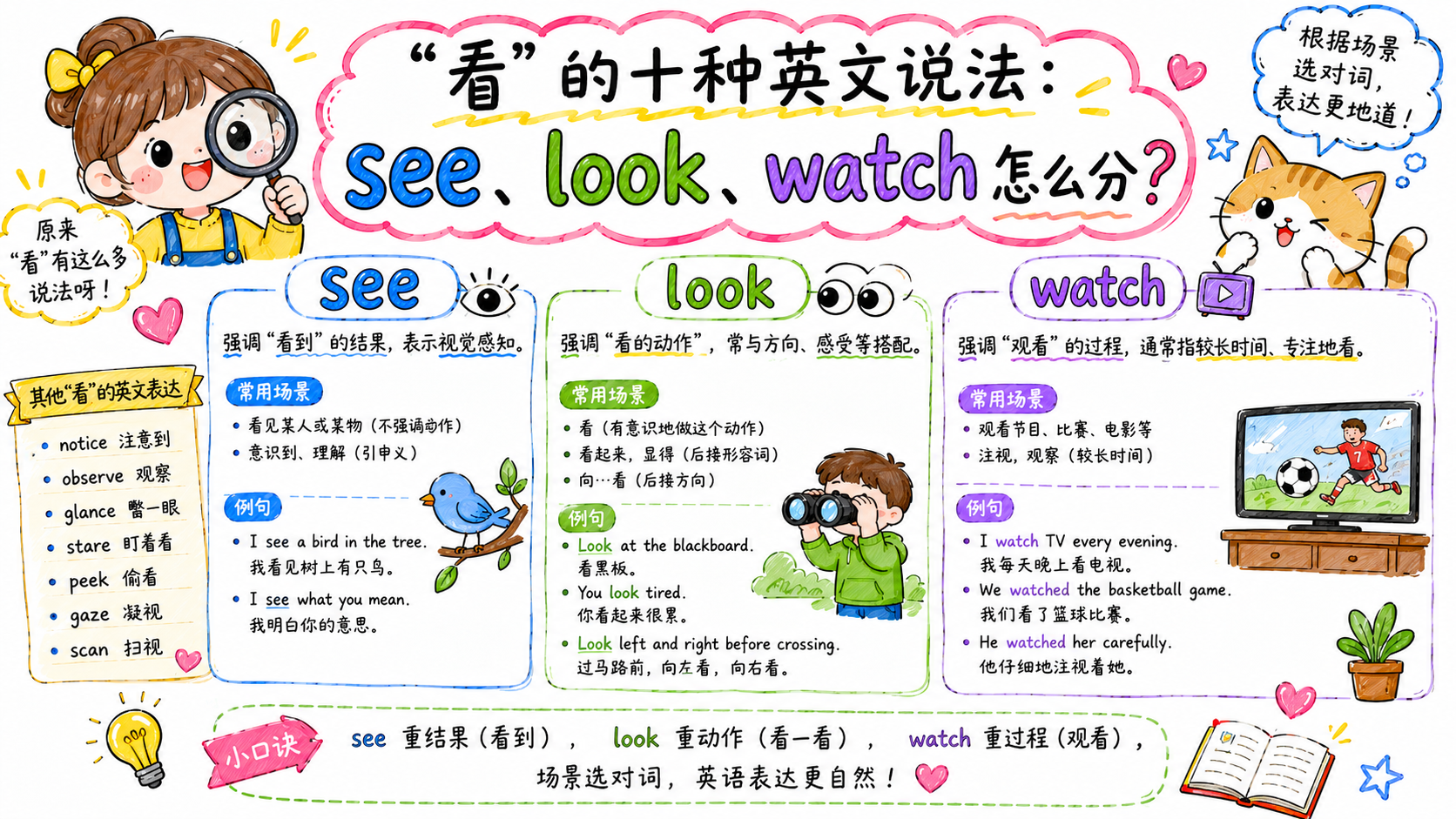 看的英文说法