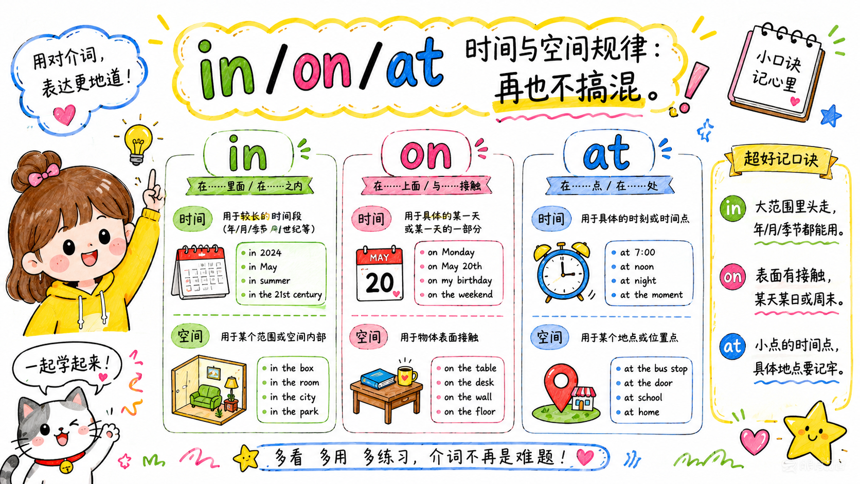 in on at 介词